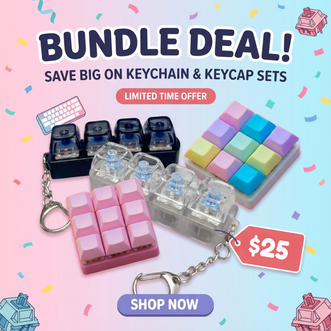 Fidget Keyboard Bundle Deal - Keychain & Keycap Sets (3-Pack)